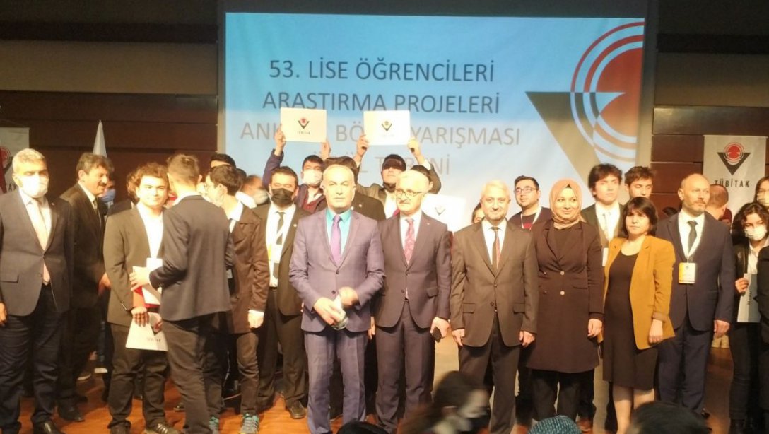 TÜBİTAK 53. Lise Öğrencileri Araştırma Projeleri Ankara Bölgesi Ödül Töreni Gerçekleştirildi