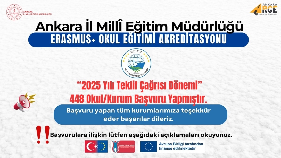 2025 Yılı Erasmus+ Okul Eğitimi Akreditasyon (KA121-SCH) Başvuru Süreci Hakkında