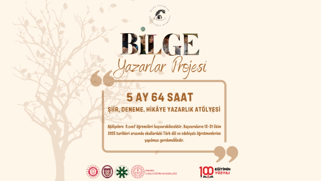 Bilge Yazarlar Projesi'nin Beşinci Yıl Başvuruları Başlıyor